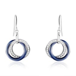 Boucles D'oreilles Pendantes Grizzel Argent Blanc Céramique Oxyde