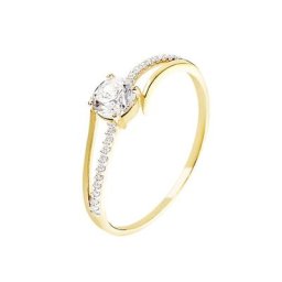 Bague Solitaire Abelia Or Jaune Oxyde De Zirconium
