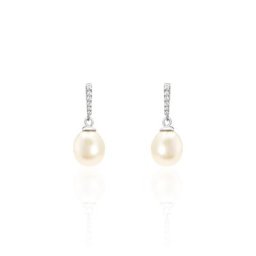 Boucles D'oreilles Pendantes Coria Argent Perle De Culture Et Oxyde