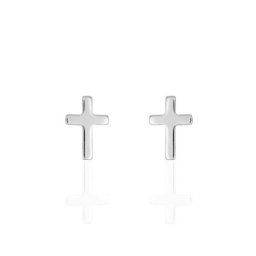 Boucles D'oreilles Puces Ashana Argent Blanc
