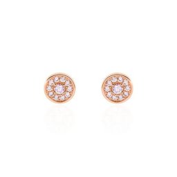 Boucles D'oreilles Puces Auxana Argent Rose Oxyde De Zirconium