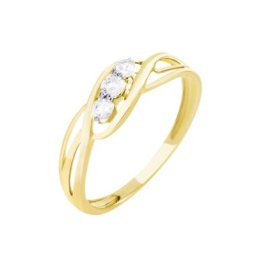 Bague Or Jaune Shaleana Oxydes De Zirconium