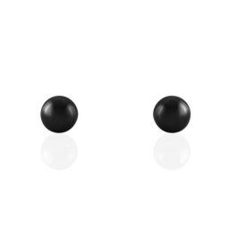 Boucles D'oreilles Puces Orbe Argent Blanc Céramique