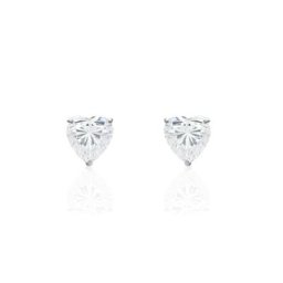 Boucles D'oreilles Puces Or Blanc Katherine Oxyde De Zirconium