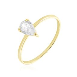 Bague Or Jaune Solitaire Harrietta Oxyde De Zirconium