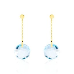 Boucles D'oreilles Pendantes Ludmille Or Jaune Topaze