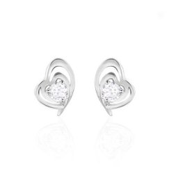 Boucles D'oreilles Puces Alou Argent Blanc Oxyde De Zirconium