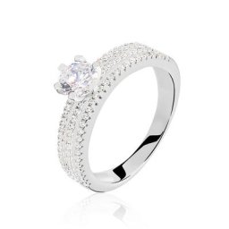 Bague Solitaire Ellora Argent Blanc Oxyde De Zirconium