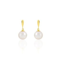 Boucles D'oreilles Pendantes Sibylle Or Jaune Perle De Culture