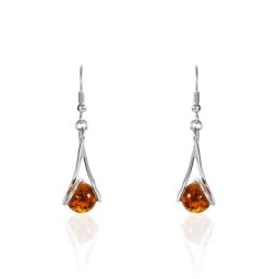 Boucles D'oreilles Pendantes Argent Blanc Simona Ambre