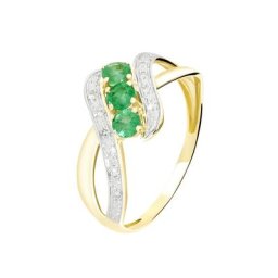 Bague Simma Or Jaune Diamant Et Emeraude