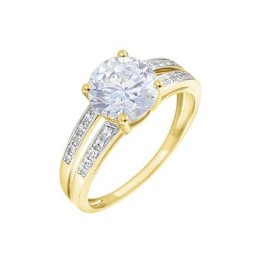 Bague Solitaire Or Jaune Anthyme Oxyde De Zirconium