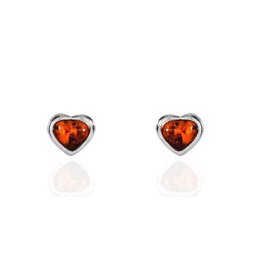 Boucles D'oreilles Puces Argent Blanc Delvinaae Ambre