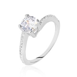 Bague Solitaire Maelane Argent Blanc Oxyde De Zirconium