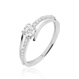 Bague April Or Blanc Oxyde De Zirconium