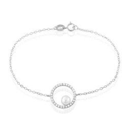 Bracelet Marthe Argent Blanc Perle De Culture Et Oxyde De Zirconium