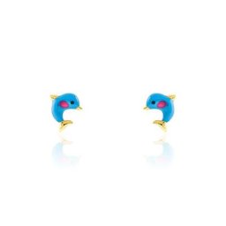 Boucles D'oreilles Puces Mael Dauphin Or Jaune