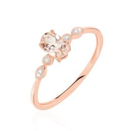 Bague Antonia Or Rose Morganite Et Oxyde De Zirconium
