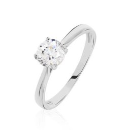 Bague Solitaire Elyana Argent Blanc Oxyde De Zirconium