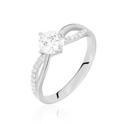 Bague Solitaire Essie Argent Blanc Oxyde De Zirconium