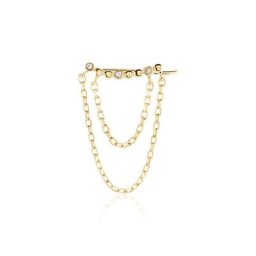 Bijou D'oreille Unitaire Plaqué Or Jaune Kazia Oxydes De Zirconium