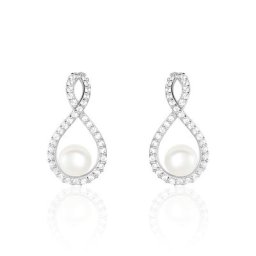 Boucles D'oreilles Pendantes Saja Argent Perle De Culture Et Oxyde