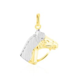 Pendentif Egide Cheval Or Bicolore