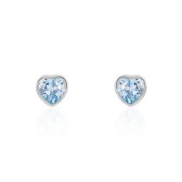 Boucles D'oreilles Puces Klodina Or Blanc Topaze