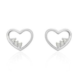 Boucles D'oreilles Puces Argent Blanc Shelan Oxydes De Zirconium