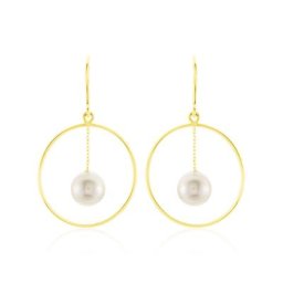 Boucles D'oreilles Pendantes Joris Or Jaune Perle De Culture