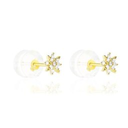 Boucles D'oreilles Puces Aubepine Or Jaune Oxyde