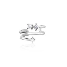 Bague D'hélix Unitaire Amada Argent Blanc Oxyde De Zirconium