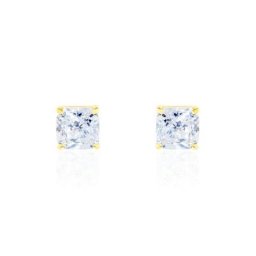 Boucles D'oreilles Puces Doreen Carre Or Jaune Oxyde De Zirconium