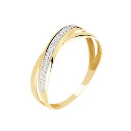 Bague Croisee Or Jaune Diamant