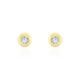 Boucles D'oreilles Puces Eden Serti Pneu Or Jaune Oxyde De Zirconium