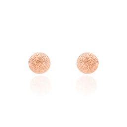 Boucles D'oreilles Puces Fidelia Boule Sablee Or Rose