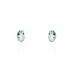 Boucles D'oreilles Puces Prudencia Or Jaune Topaze