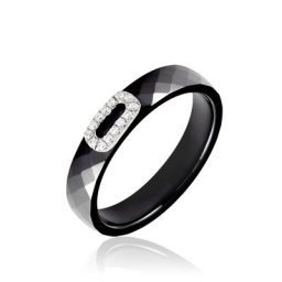 Bague Ceramik Design Argent Blanc Oxyde De Zirconium Et Céramique