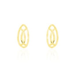 Boucles D'oreilles Puces Elodile Ovale Or Jaune