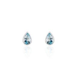 Boucles D'oreilles Puces Fassia Or Blanc Topaze
