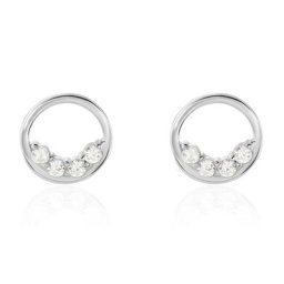 Boucles D'oreilles Puces Argent Blanc Vivence Oxydes De Zirconium