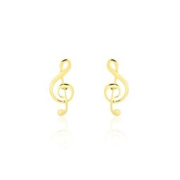 Boucles D'oreilles Puces Bayram Musique Or Jaune