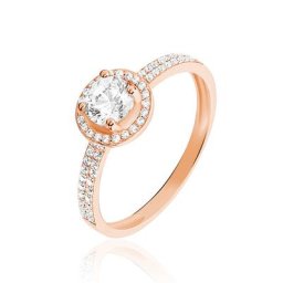 Bague Garine Or Rose Oxyde De Zirconium
