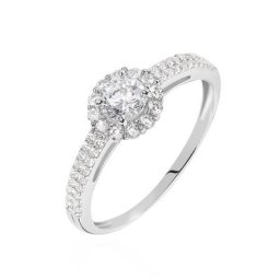 Bague Solitaire Fathima Or Blanc Oxyde De Zirconium