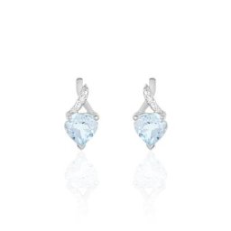Boucles D'oreilles Or Blanc Clothilde Topazes Oxydes