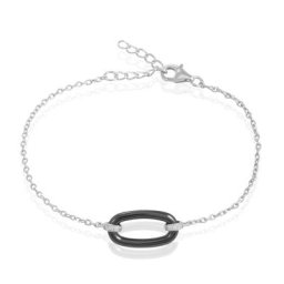 Bracelet Greta Argent Blanc Céramique Et Oxyde De Zirconium