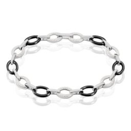 Bracelet Nowell Argent Blanc Oxyde De Zirconium Et Céramique