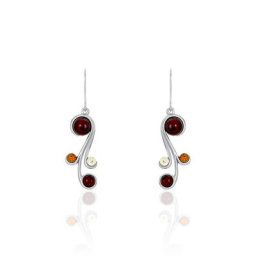 Boucles D'oreilles Pendantes Alexa Argent Blanc Ambre