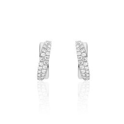 Boucles D'oreilles Puces Aglae Or Blanc Oxyde De Zirconium
