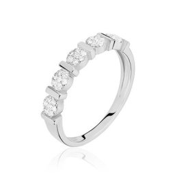 Bague Pastille Or Blanc Diamant
